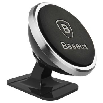   Baseus 360 fokban állítható, mágneses, műszerfalra rögzíthető autós telefontartó, ezüst