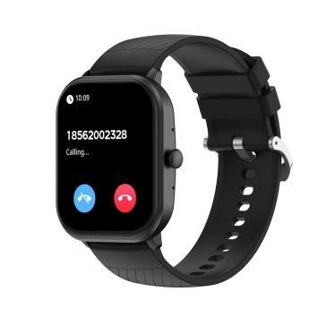 Denver SWC-187B fekete Bluetooth okosóra 2.04 hüvelykes AMOLED kijelzővel és egészségfigyelő funkciókkal