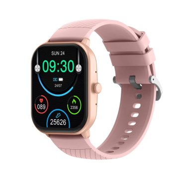 Denver SWC-187RO rózsaszín Bluetooth okosóra 2.04 hüvelykes AMOLED kijelzővel és egészségfigyelő funkciókkal