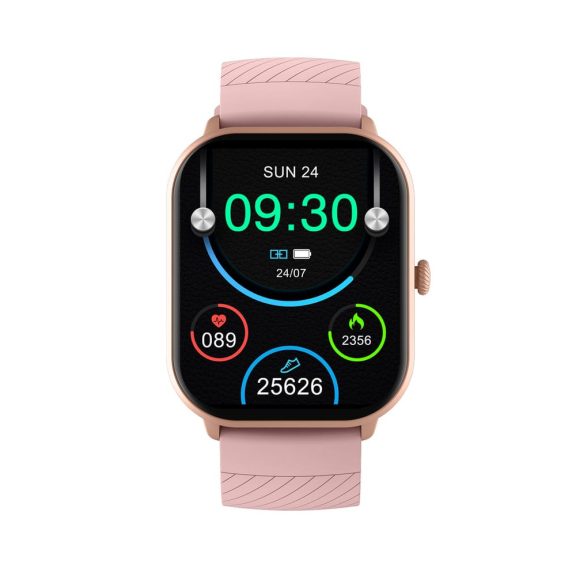 Denver SWC-187RO rózsaszín Bluetooth okosóra 2.04 hüvelykes AMOLED kijelzővel és egészségfigyelő funkciókkal