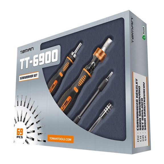 Toman TT-6900 Professzionális Bit és Dugókulcs készlet