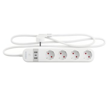   TESLA Smart Power Strip PS300 okos Wi-Fi hosszabbító 4 aljzattal, 2×USB-A + 1×USB-C - TSL-SPL-SPS300