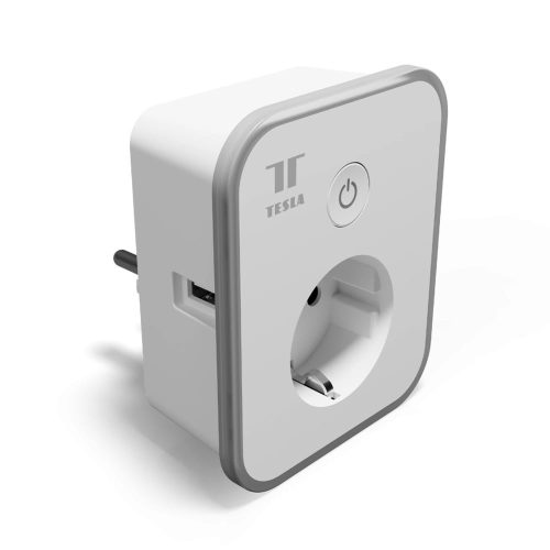 TESLA okos konnektor 2 USB kimenettel és Wi-Fi vezérléssel