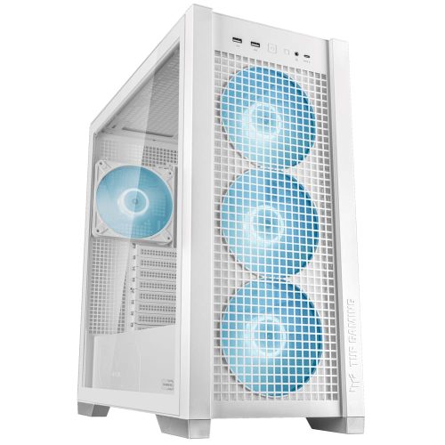Asus TUF Gaming GT302 ARGB ATX miditorony számítógépház, edzett üveg, fehér