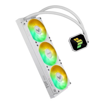 Asus TUF Gaming LC III 360 ARGB White Edition vízhűtés három fehér ARGB ventilátorral