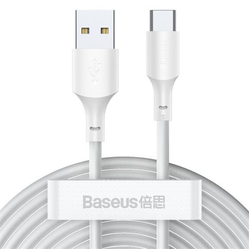 Baseus Simple Wisdom USB Type-A – USB Type-C 5A gyorstöltő adatkábel készlet, 1.5m, fehér