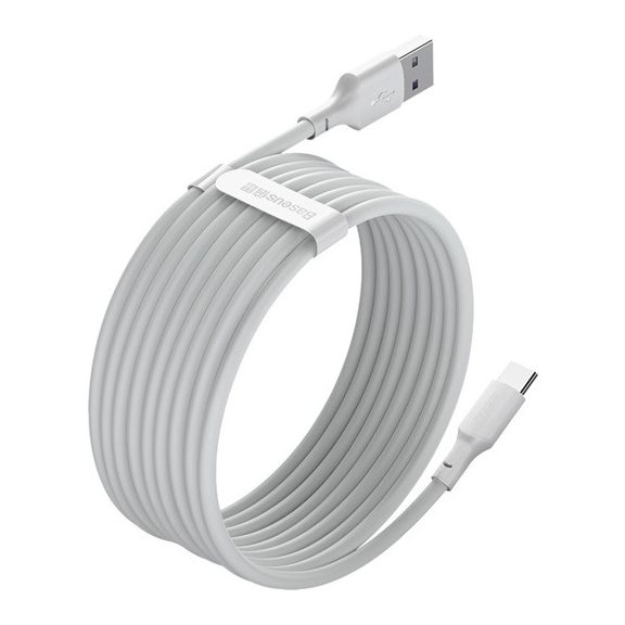 Baseus Simple Wisdom USB Type-A – USB Type-C 5A gyorstöltő adatkábel készlet, 1.5m, fehér