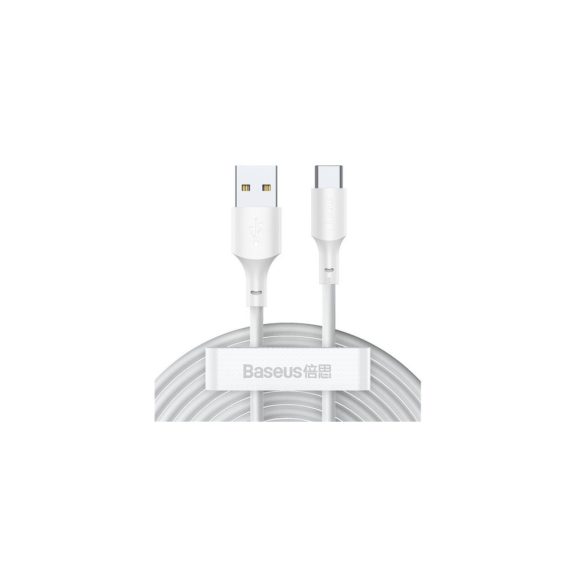 Baseus Simple Wisdom USB Type-A – USB Type-C 5A gyorstöltő adatkábel készlet, 1.5m, fehér
