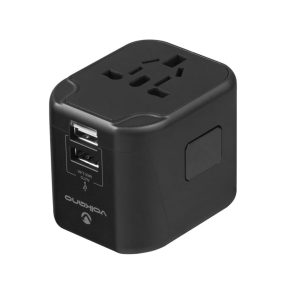   Volkano International Series univerzális utazó töltőadapter, 150+ ország, 2x USB-A 2.4A, LED visszajelző