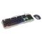 White Shark Apache 2 gamer billentyűzet és egér szett, magyar kiosztás, RGB világítás, 3200 DPI, ezüst