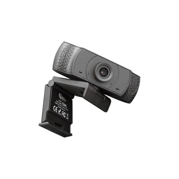 White Shark OWL webkamera Full HD felbontással, dupla CMOS szenzorral és USB 2.0 csatlakozással, fekete színben.