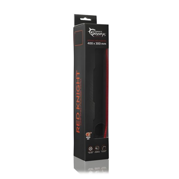 White Shark RED KNIGHT gamer egérpad fekete-piros-fehér dizájnnal