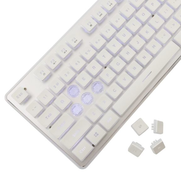 White Shark TACHI fehér membrános gaming billentyűzet fehér LED világítással és 19 anti-ghosting funkcióval.