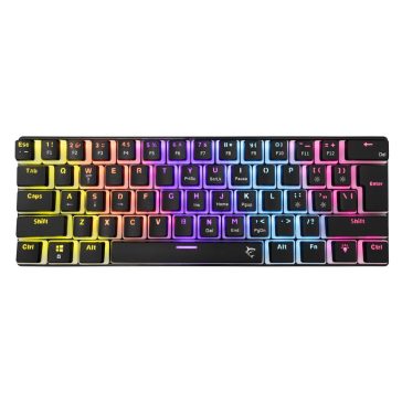 White Shark ASHIKO 2 fekete mechanikus gaming billentyűzet red switch-ekkel és rainbow háttérvilágítással.