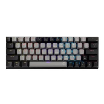 White Shark WAKIZASHI 2 szürke-fekete kompakt mechanikus gaming billentyűzet red switch-ekkel és rainbow világítással.