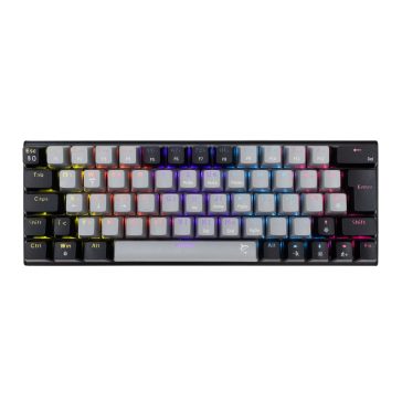 White Shark WAKIZASHI 2 szürke-fekete gamer billentyűzet kék kapcsolós mechanikával és szivárvány világítással