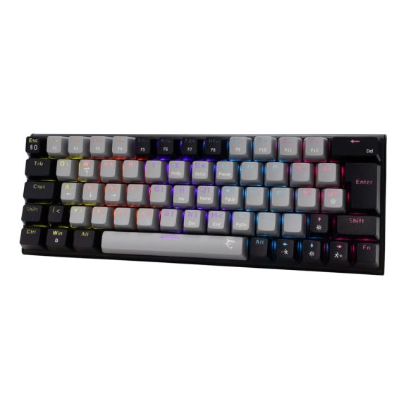 White Shark WAKIZASHI 2 szürke-fekete gamer billentyűzet kék kapcsolós mechanikával és szivárvány világítással