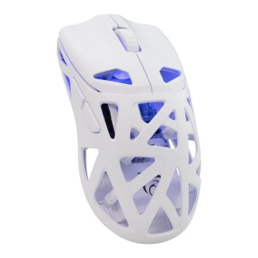   White Shark Dagonet vezeték nélküli gamer egér, 12000 DPI, tri-mode csatlakozás, fehér, bontott