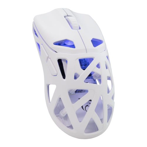 White Shark Dagonet vezeték nélküli gamer egér, 12000 DPI, tri-mode csatlakozás, fehér, bontott