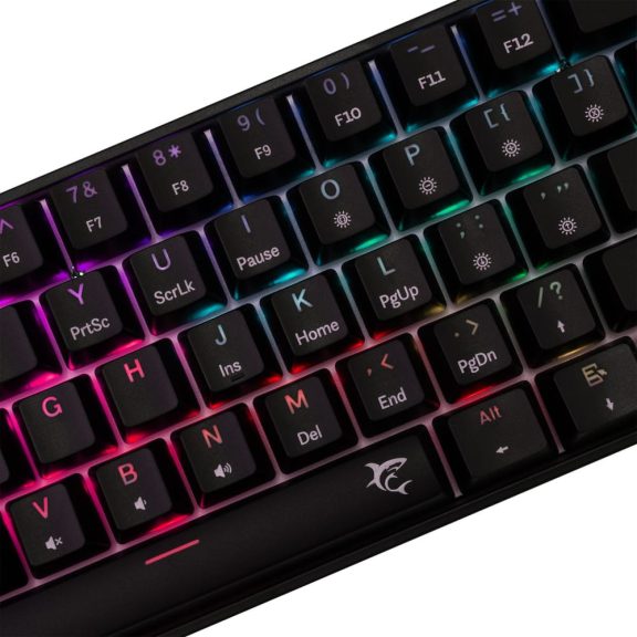 White Shark SHINOBI 2 fekete kompakt mechanikus gaming billentyűzet piros kapcsolókkal és HU kiosztással.