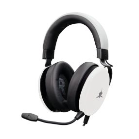   White Shark Elephant gamer headset, 50 mm, levehető mikrofon, fonott kábel, fehér