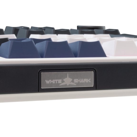White Shark Excalibur L mechanikus gaming billentyűzet, RGB, tri-mode csatlakozás, US kiosztás, fehér
