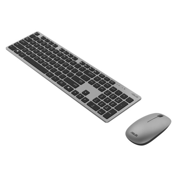 Asus W5000 szürke vezeték nélküli billentyűzet és egér szett ultravékony kialakítással.