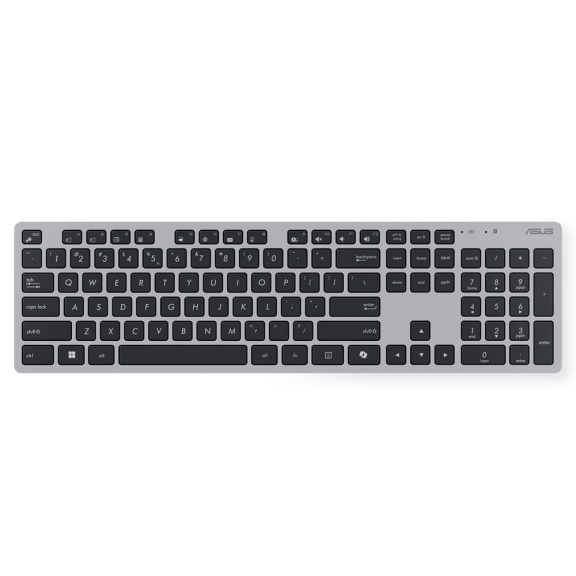 Asus W5000 szürke vezeték nélküli billentyűzet és egér szett ultravékony kialakítással.