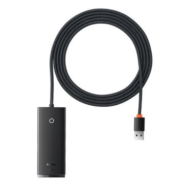   Baseus Lite 4-Port USB Type-A HUB dokkoló állomás, 2m, fekete