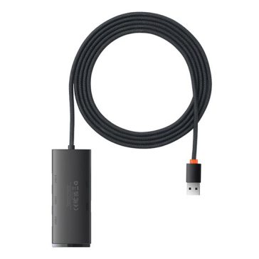   Baseus Lite 4-Port USB Type-A HUB dokkoló állomás, 2m, fekete