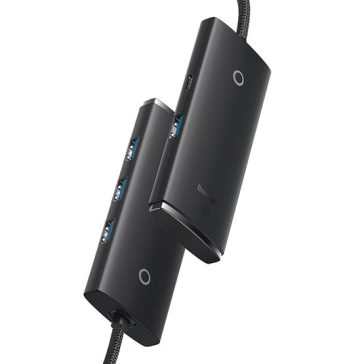   Baseus Lite 4-Port USB Type-A HUB dokkoló állomás, 2m, fekete
