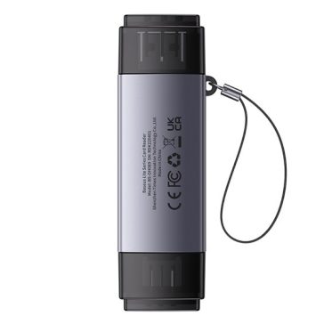 Baseus Lite SD/TF kártyaolvasó USB Type-A/Type-C, szürke