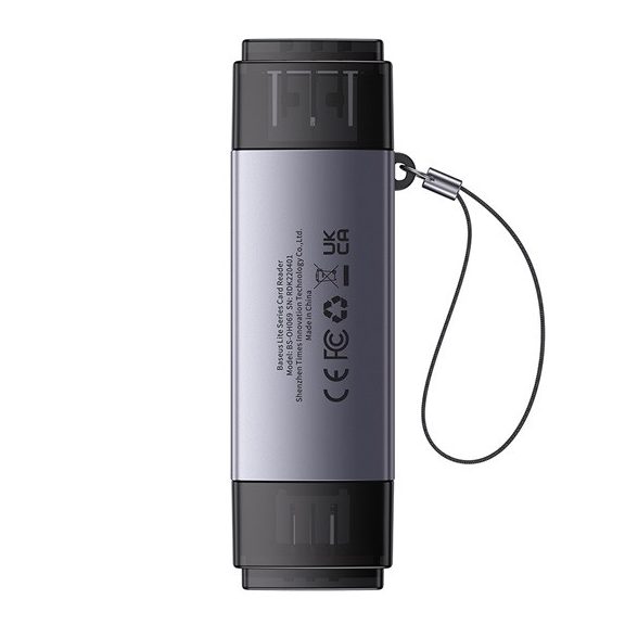 Baseus Lite SD/TF kártyaolvasó USB Type-A/Type-C, szürke