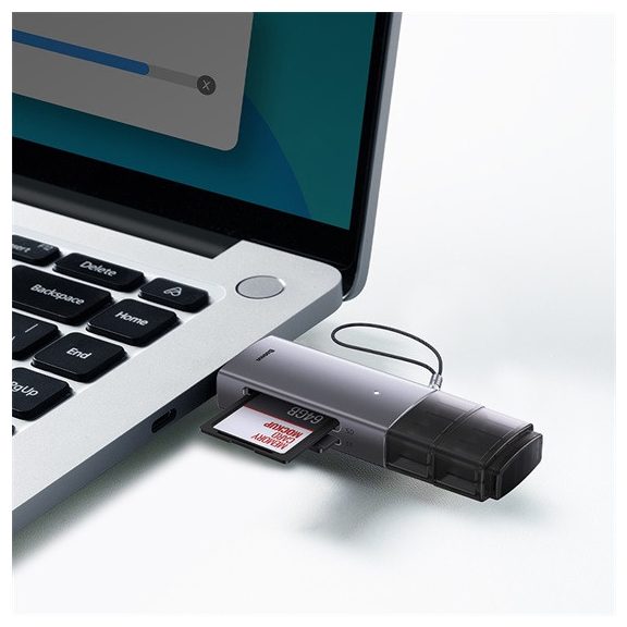 Baseus Lite SD/TF kártyaolvasó USB Type-A/Type-C, szürke