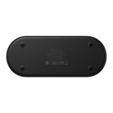   Baseus Digital LED Display 2-in-1 vezeték nélküli töltő 20W, fekete + 3A USB Type-A – USB Type-C,  1m kábel