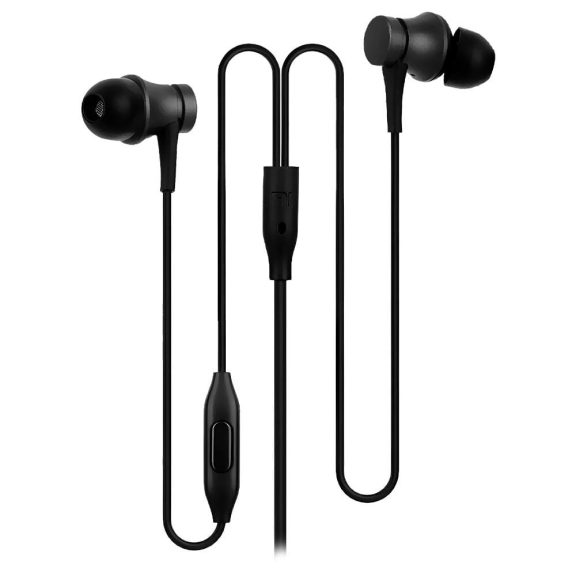 Xiaomi In-Ear Headphones Basic fekete fülhallgató alumínium házzal és 3.5mm jack csatlakozóval.