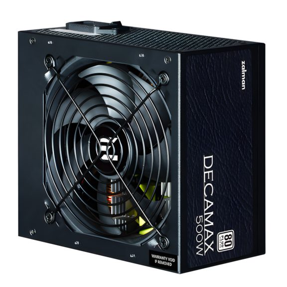 Zalman DecaMax ZM500-LX3 500W tápegység, 80 PLUS minősítés, HDB ventilátor