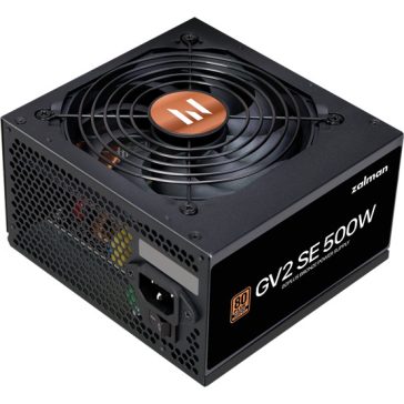   Zalman 500W - ZM500-GV2SE - 80+ Bronze - ATX12V Ver2.52 - Fekete Tápegység