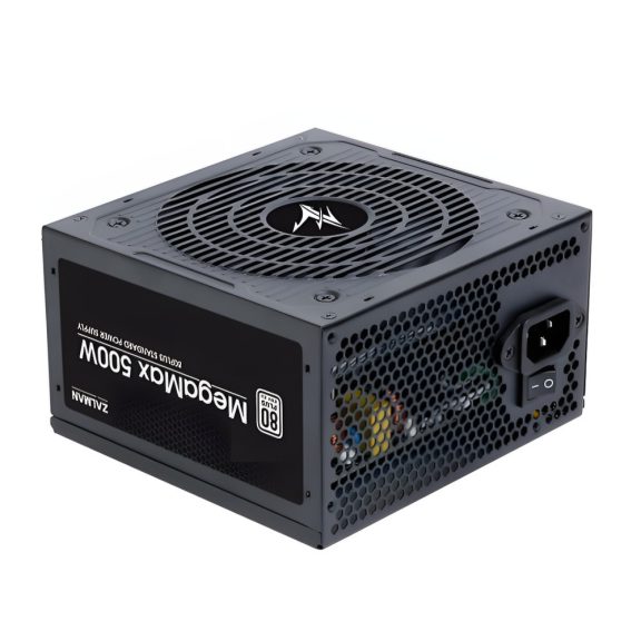 Zalman MegaMax 500 W fekete ATX tápegység 120 mm-es ventilátorral - ZM500-TXII