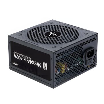   Zalman MegaMax 600W tápegység, 80 PLUS 230V EU, aktív PFC, 120 mm HDB, fekete - ZM600-TXII
