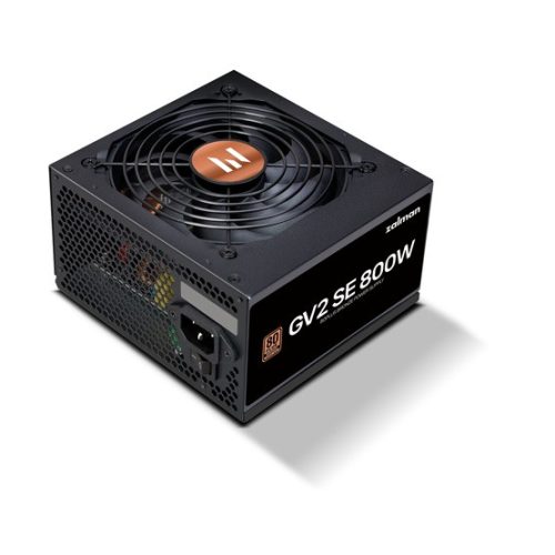 Zalman 800W - ZM800-GV2SE - 80+ Bronze -  ATX 12V Ver 2.52 - Fekete Tápegység