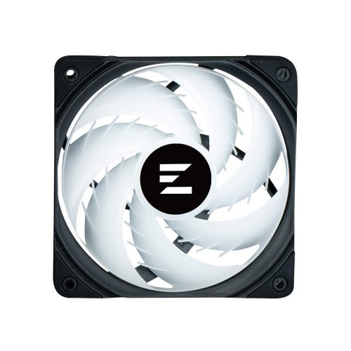 Zalman ZM-AF120 ARGB BLACK 120 mm-es PWM házhűtő ventilátor vibráló ARGB fénnyel.