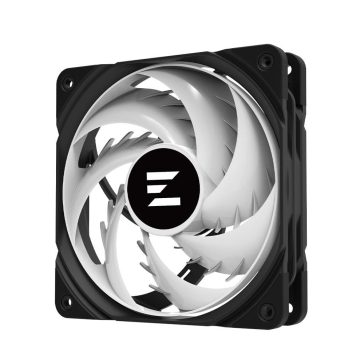 Zalman ZM-AF120 ARGB BLACK 120 mm-es PWM házhűtő ventilátor vibráló ARGB fénnyel.
