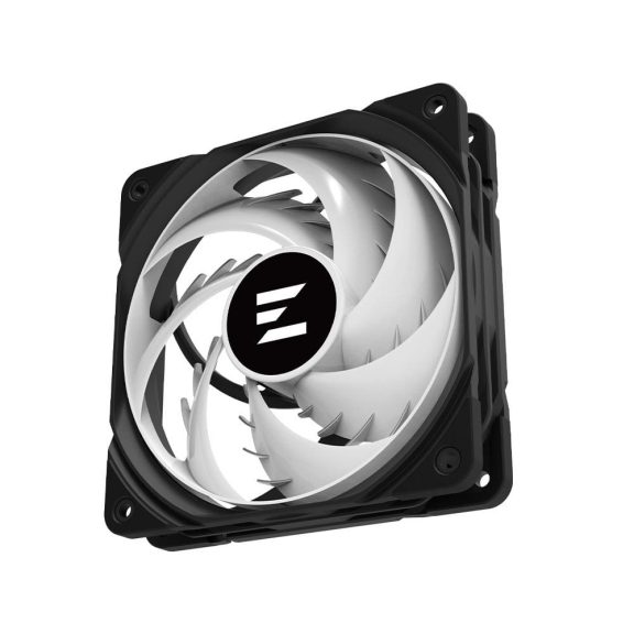 Zalman ZM-AF120 ARGB BLACK 120 mm-es PWM házhűtő ventilátor vibráló ARGB fénnyel.
