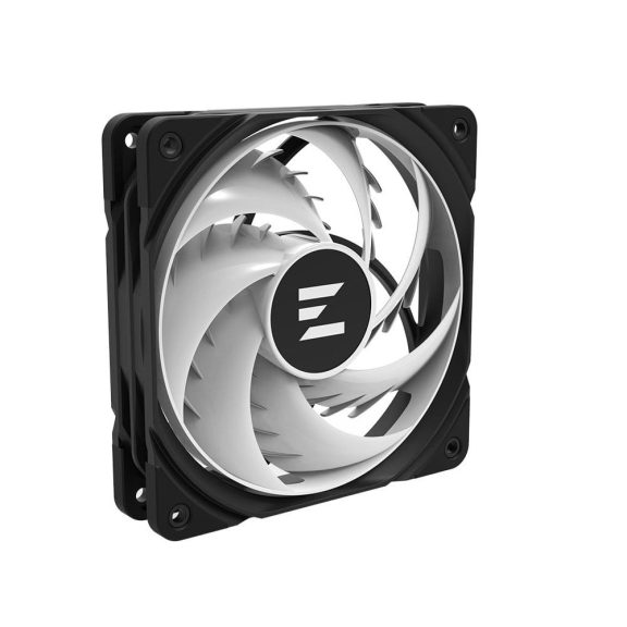 Zalman ZM-AF120 ARGB BLACK 120 mm-es PWM házhűtő ventilátor vibráló ARGB fénnyel.