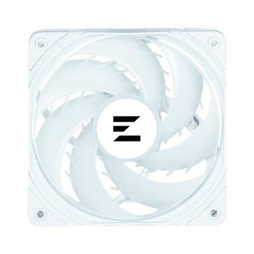 Zalman ZM-AF120 ARGB WHITE 120 mm-es PWM házhűtő ventilátor vibráló ARGB fénnyel.