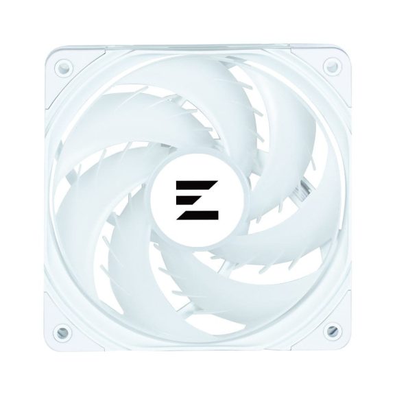 Zalman ZM-AF120 ARGB WHITE 120 mm-es PWM házhűtő ventilátor vibráló ARGB fénnyel.