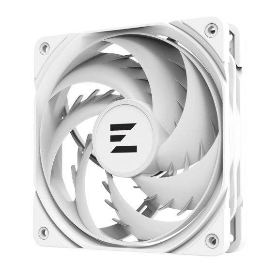 Zalman ZM-AF120 ARGB WHITE 120 mm-es PWM házhűtő ventilátor vibráló ARGB fénnyel.