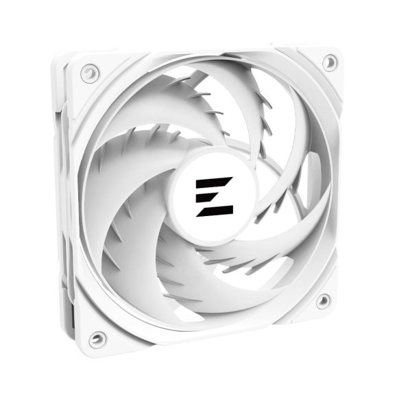 Zalman ZM-AF120 ARGB WHITE 120 mm-es PWM házhűtő ventilátor vibráló ARGB fénnyel.