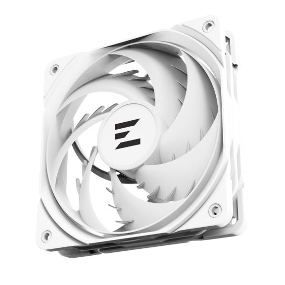 Zalman ZM-AF120 ARGB WHITE 120 mm-es PWM házhűtő ventilátor vibráló ARGB fénnyel.